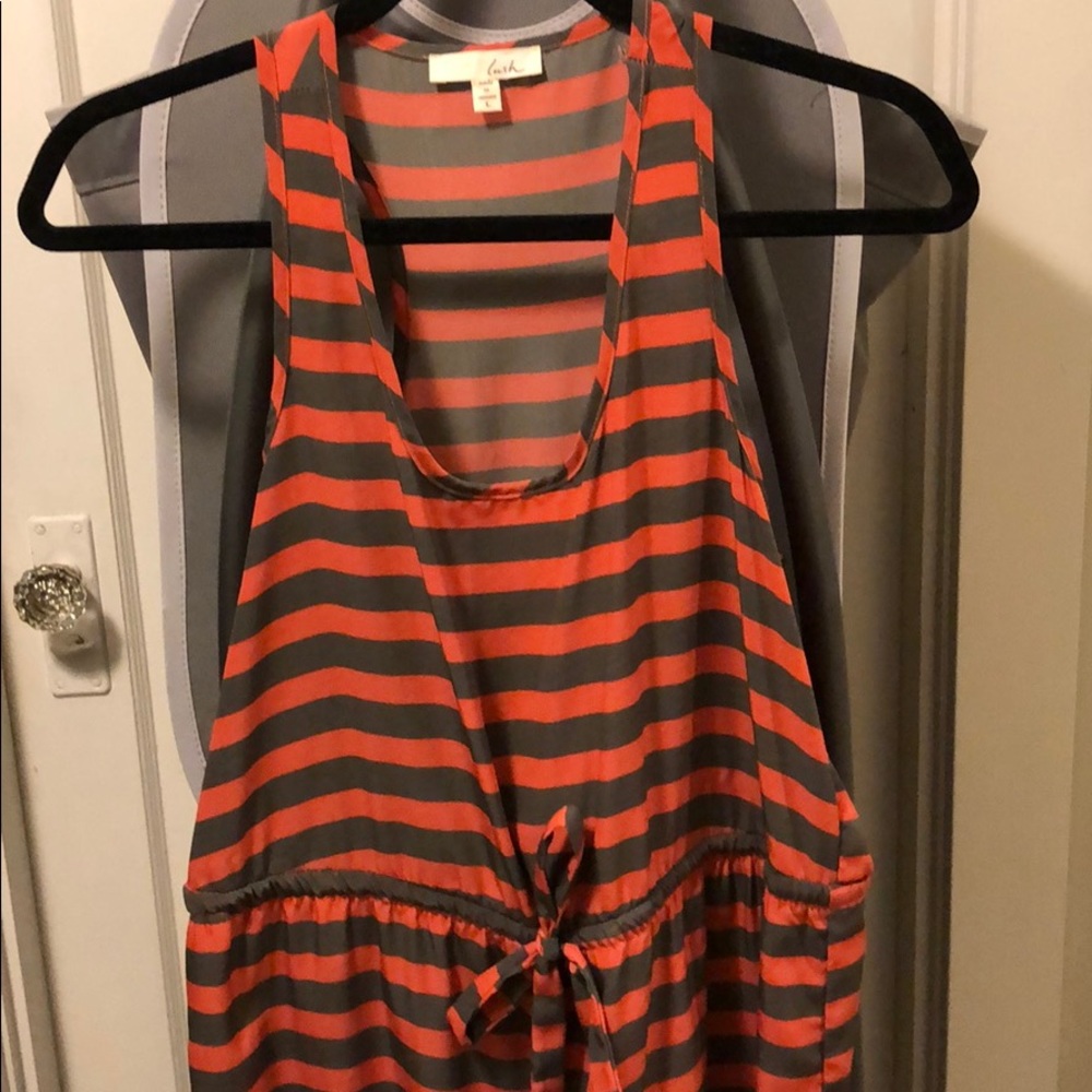 Lush Striped Mini Racerback Dress Size L